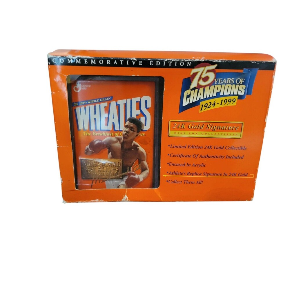 Muhammad Ali Mini Wheaties Box - 75 Years of Champions 24K Gold Signature